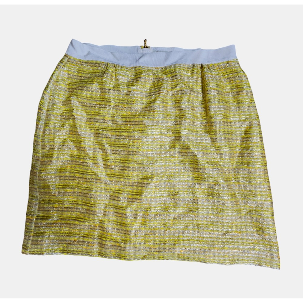 Kate Spade New‎ York Yellow Metallic Tweed Mini Skirt 10 Clueless Going Out